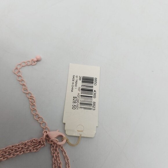 M. Haskell Pink Enamel Floral Statement Necklace Drop Earrings Jewelry Set - Picture 4 of 9